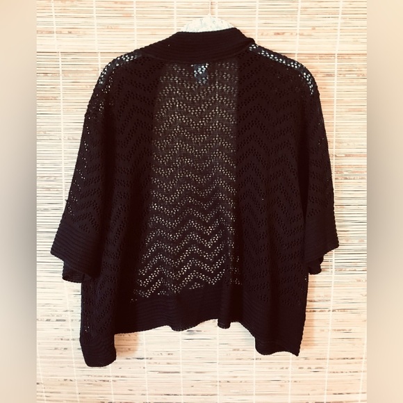 Intriguing Threads Black Made in USA Chevron Lace Jacket Cover-up Size 3X - Picture 2 of 5